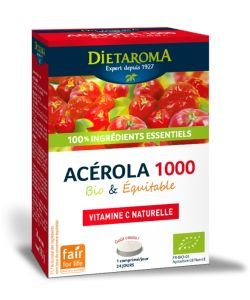 Acerola 1000 - Goût cerise BIO, 24 comprimés